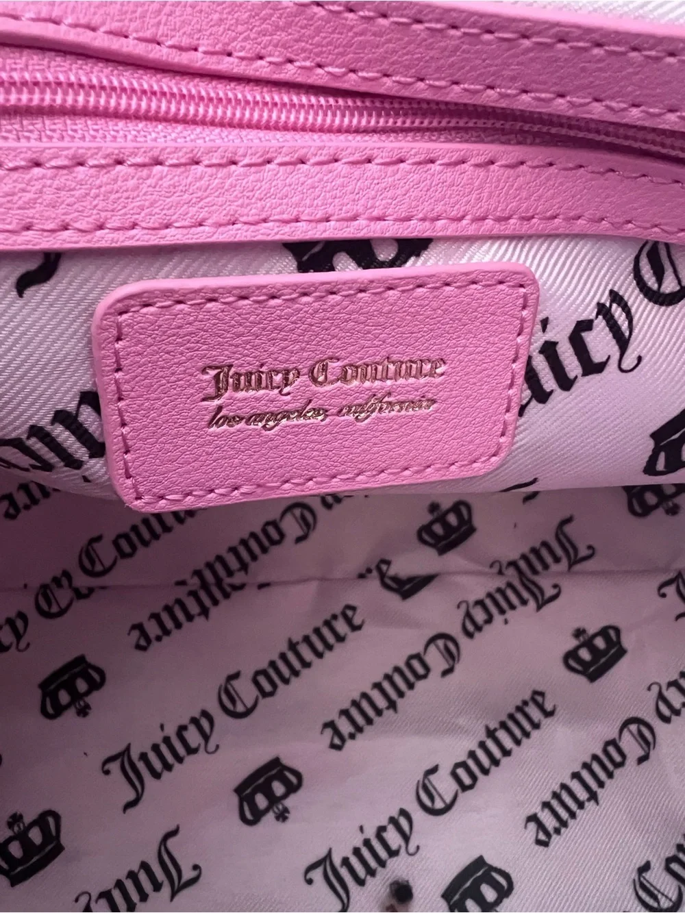 Juicy Couture Pink and Mint Cherry Logo Tote with Heart Charm